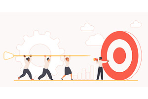Corporate company target achievement, a Person Illustration by Lemberg Vector