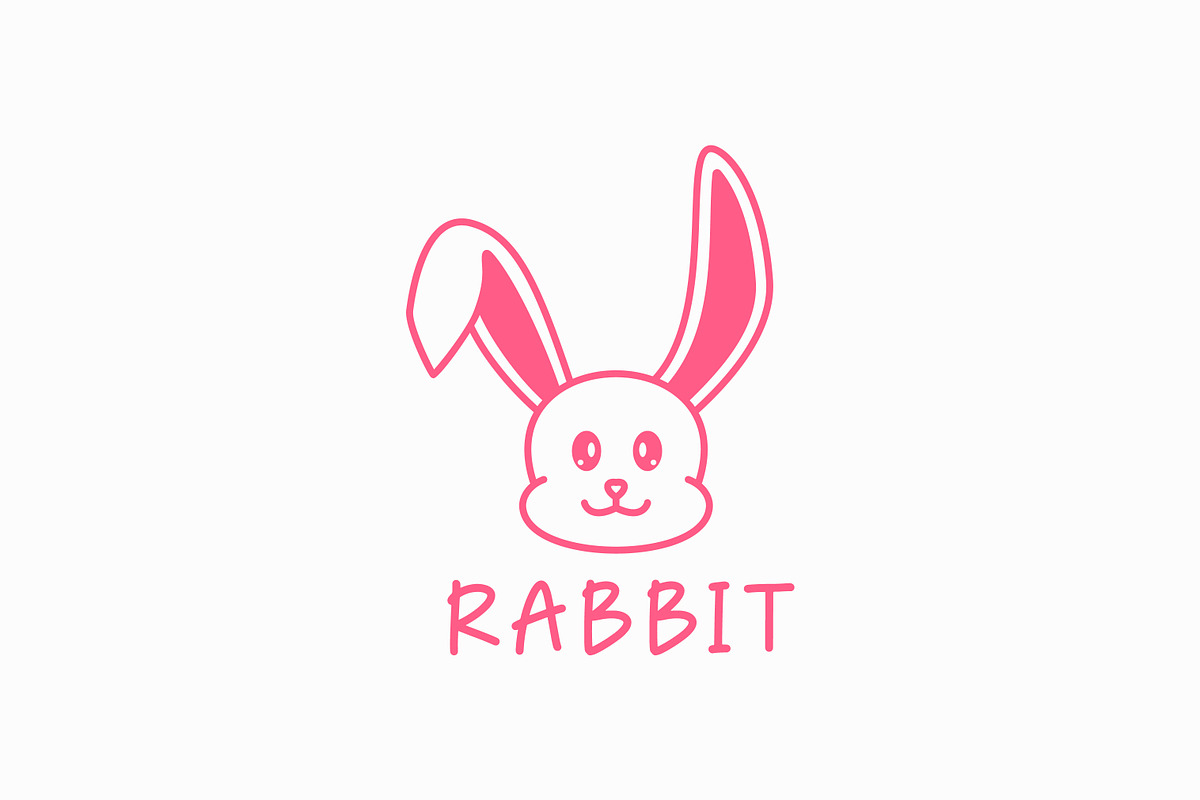 Cute Rabbit Face Logo Template, a Design Template by Signatoro (Photo 1 of 2)