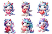 Unicorn Heart Watercolor Clipart, an Illustration by Libby Wishes (Thumbnail 2 of 5)