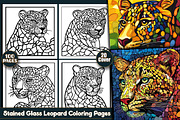 Stained Glass Leopard Coloring Pages, an Animal Illustration by protabsorkar11 (Thumbnail 1 of 6)