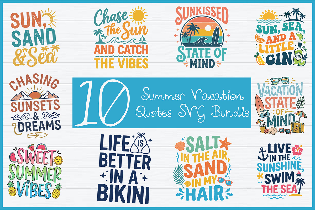 Summer Vacation Quotes, a Seasonal Illustration by Artivon (Photo 1 of 11)