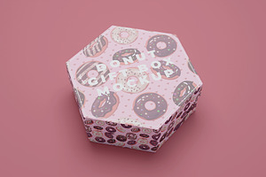 Donut Gift Box Mockup