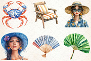 Tropical Chinoiserie Beach Clipart, an Illustration by Rose Art (Thumbnail 4 of 4)