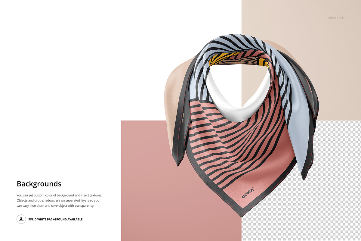 Wrapped Silk Scarf Mockup, a Mask Mockup by creatsy5 (Photo 5 of 6)