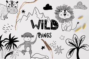 Wild safari animals clipart for kids