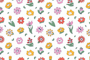 Cute groovy flowers set, backgrounds, a Decorative Illustration by PaperTrident (Thumbnail 6 of 8)