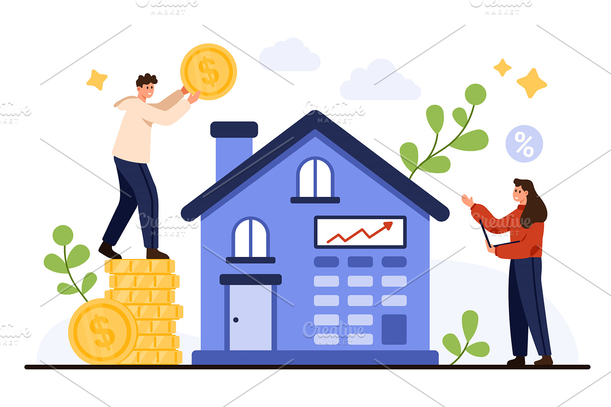 House Price Calculation and, an Object Illustration by Flashvector