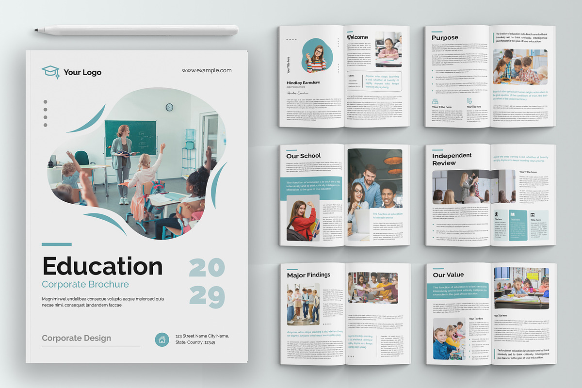 Education Brochure Template Layout, a Brochure Template by MightyDesign (Photo 1 of 6)