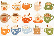 Pumpkin Spice Coffee Clipart Autumn, a Food Illustration by SugarCloudStudioArt (Thumbnail 3 of 6)