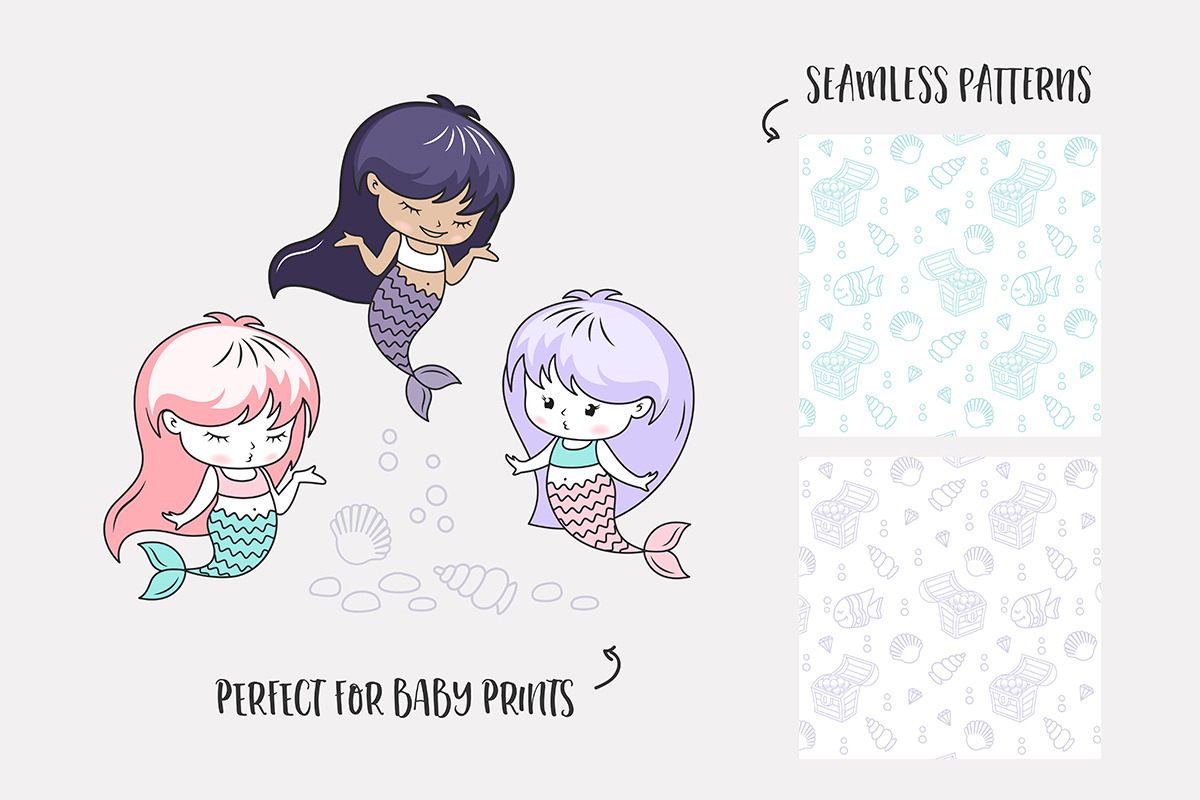 Mermaid Babies Illustrations, an Illustration by Teneresa (Photo 3 of 3)