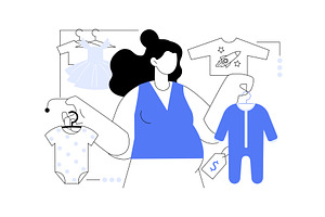 Choosing baby clothes isolated, a Person Illustration by Visual Generation