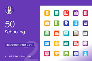 50 Schooling Filled Round Corner, an Icon by IconBunny