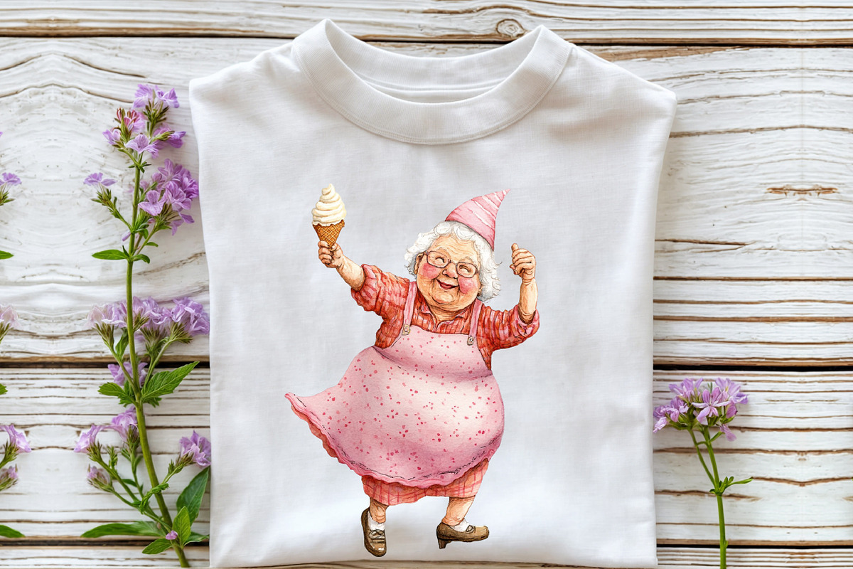 Quirky Grandma Love Ice Cream Clipar, an Illustration by Rose Art (Photo 5 of 7)