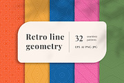 32 RETRO LINE GEOMETRY patterns, a Pattern Graphic by Best Pattern Shop (Thumbnail 1 of 12)