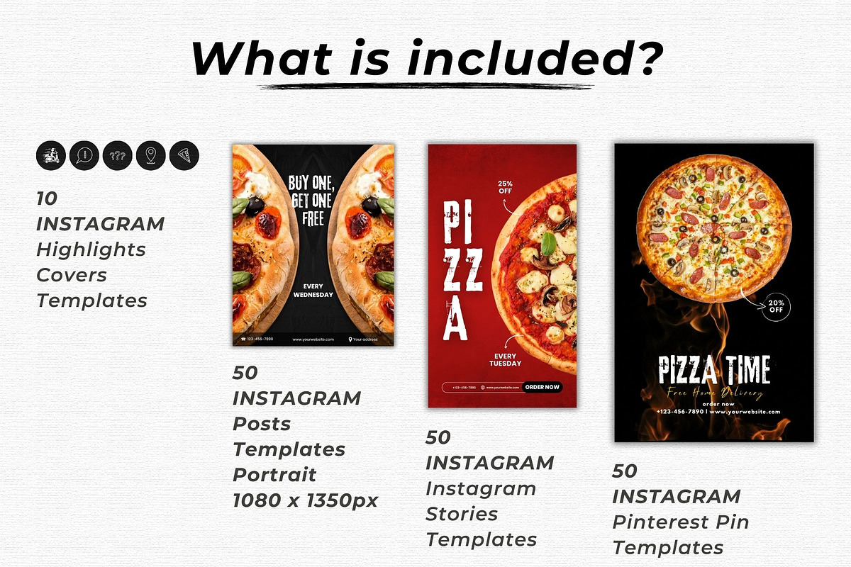 Pizzeria Canva Templates, a Social Media Template by Talipic Designs (Photo 2 of 8)