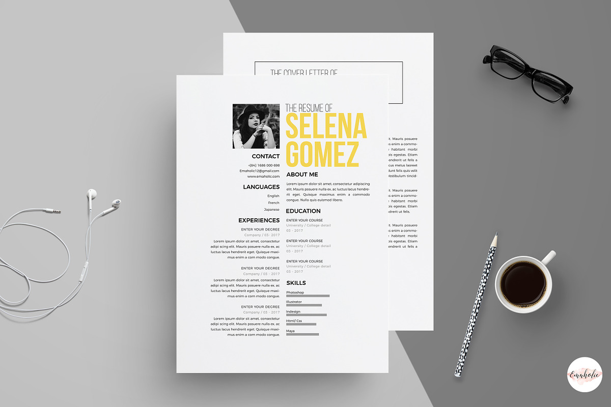 Create 1 page resume template, a Resume Template by Emaholic Template (Photo 3 of 4)