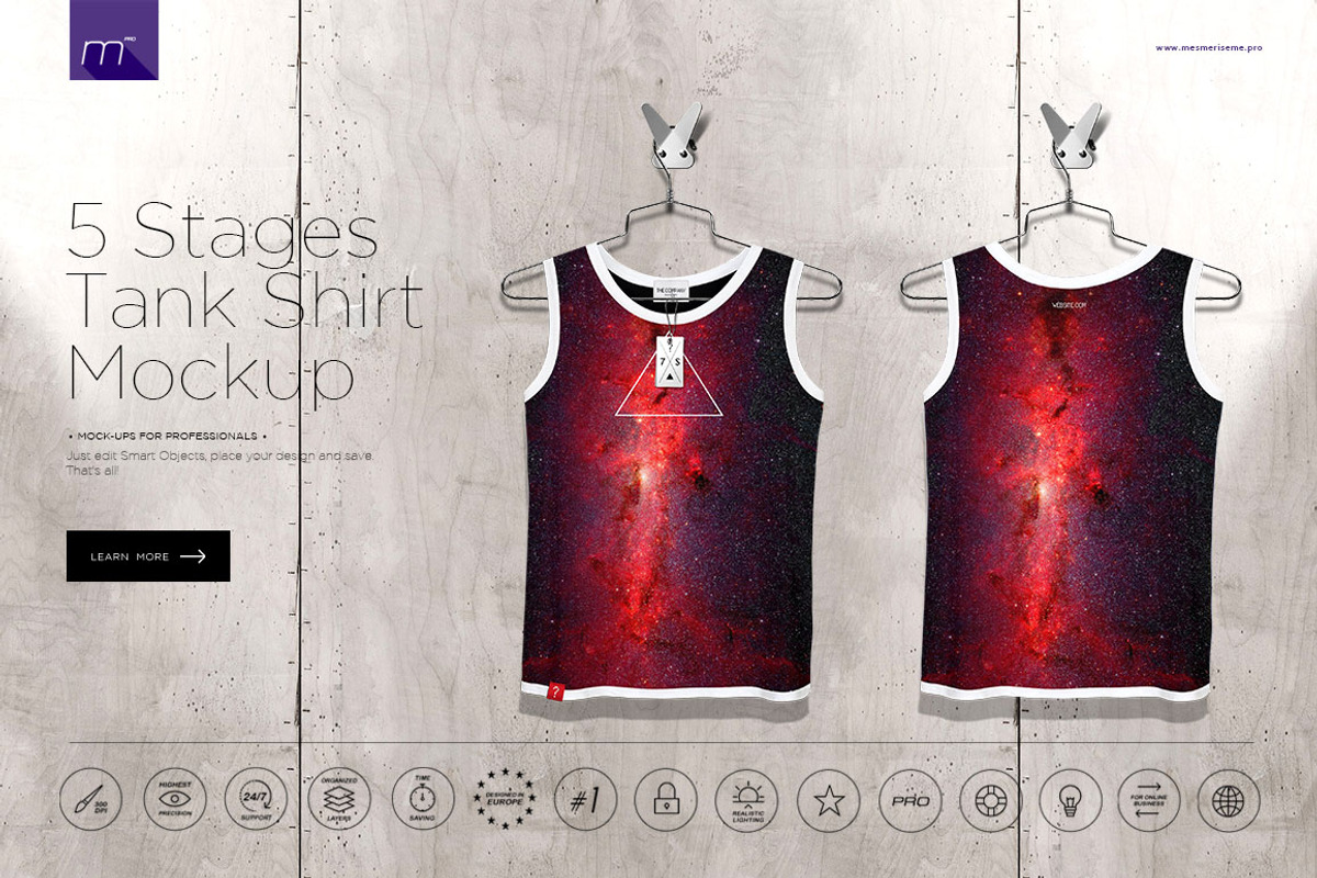 Tank Shirt On 5 Stages Mock-up, a Hoody Mockup by Mocca Mockups Store (Photo 69 of 69)