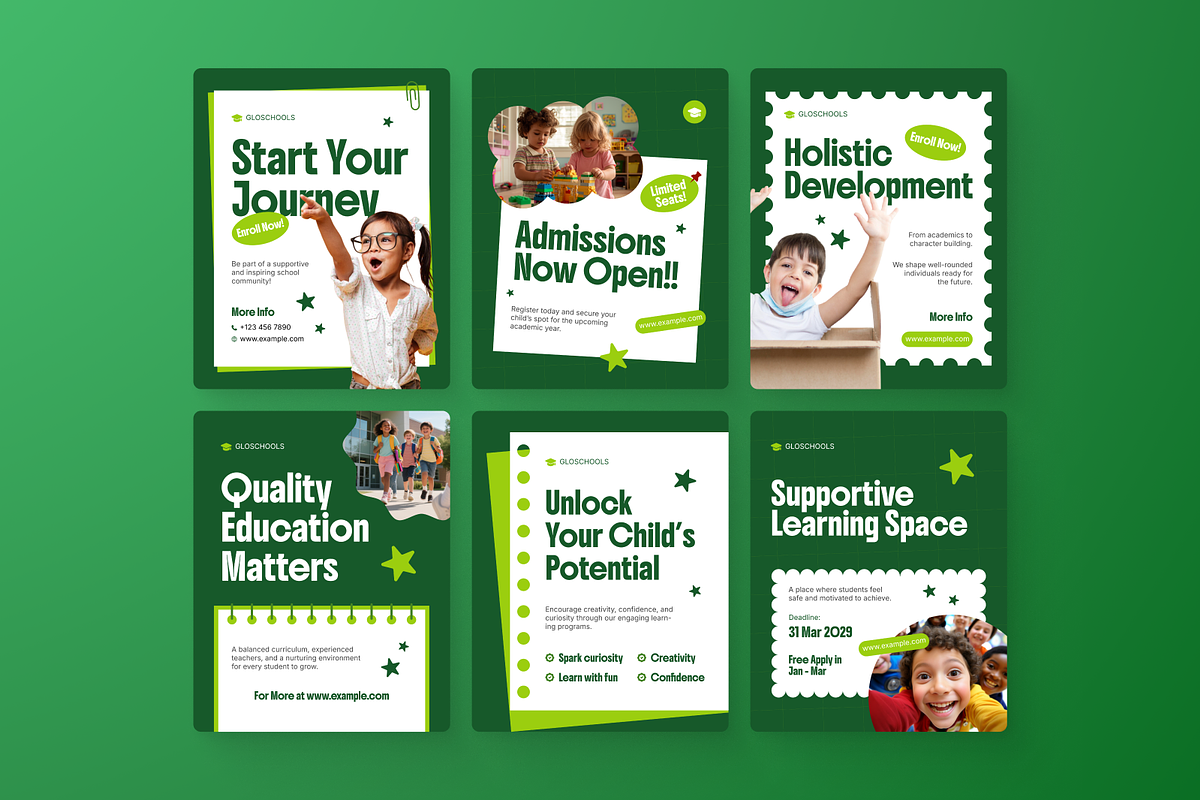 School Admission Promotion IG Post, a Social Media Template by Annora Studio (Photo 2 of 6)
