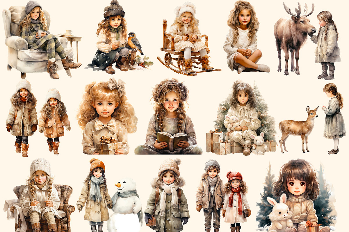 Fairy winter  girls clipart, a Person Illustration by Hello My Print (Photo 4 of 10)