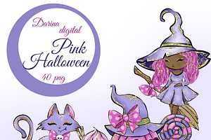 Pink Halloween clipart