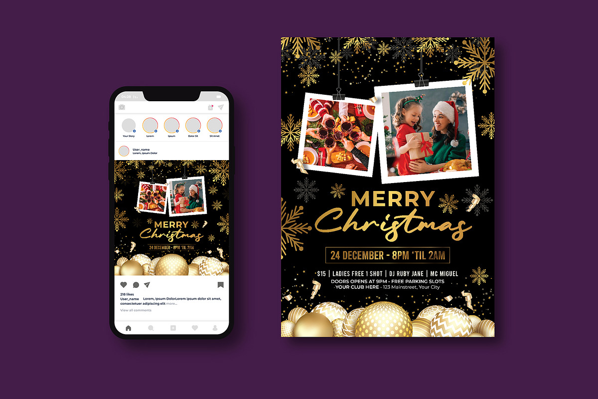 Christmas Party Flyer, a Flyer Template by iDoodle Studio