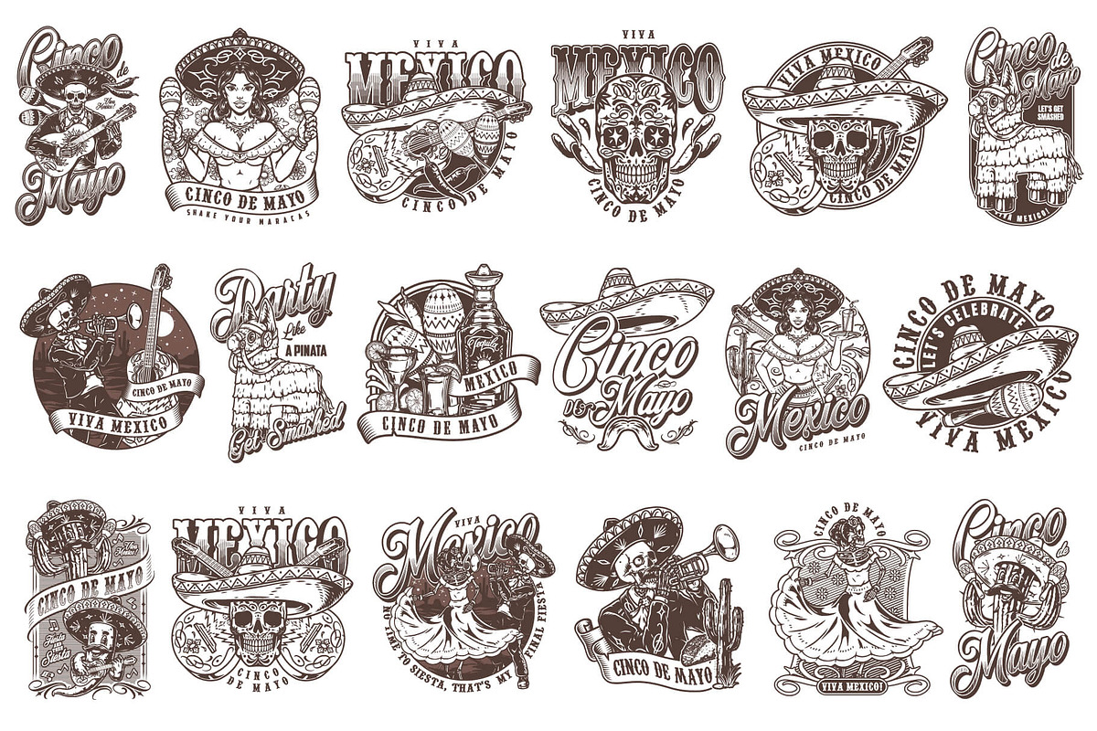 Cinco de Mayo t-shirt designs, a Branding & Logo Template by DGIM studio (Photo 9 of 12)