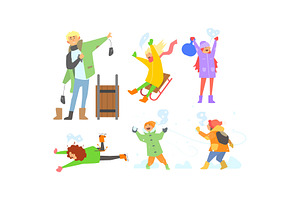 Winter Activities Set, Children