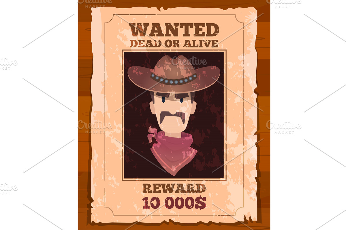 Wanted criminal posted. placard, an Illustration by Onyx