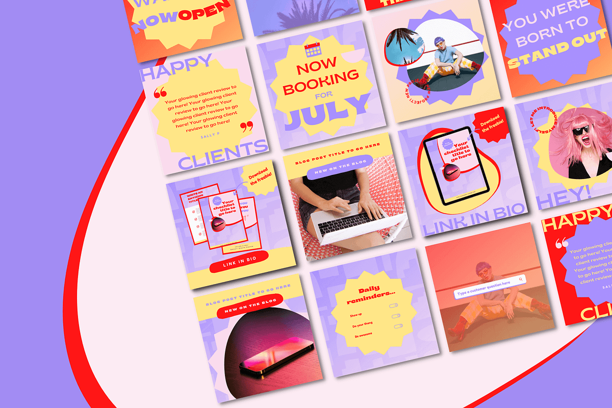 Bright Canva Instagram Post Template, a Social Media Template by Kurly Creative (Photo 4 of 9)