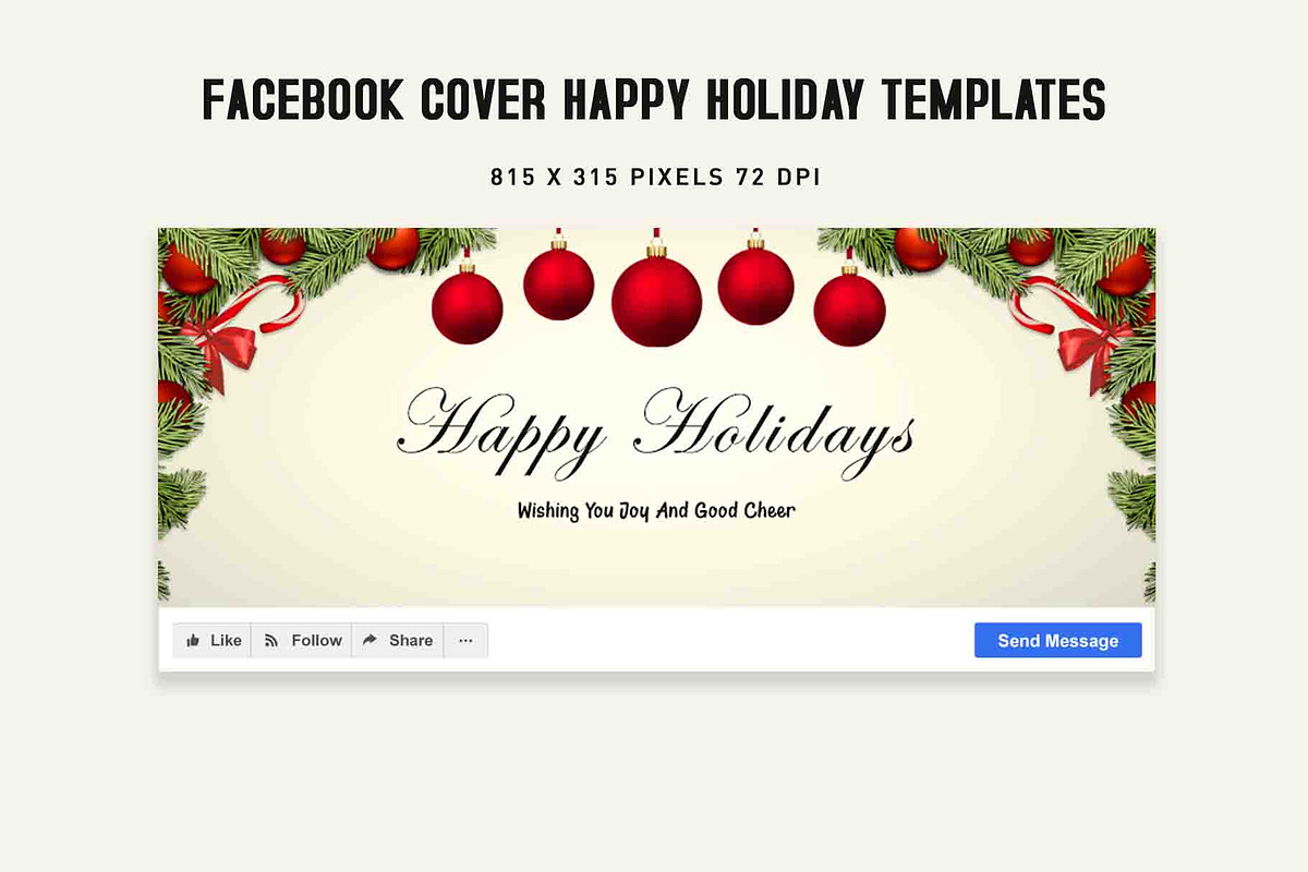 Facebook Cover Happy Holidays V3, a Social Media Template by Creativetacos (Photo 2 of 2)