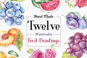 Fruit Watercolor Illustrations, an Illustration by emine (Thumbnail 1 of 3)