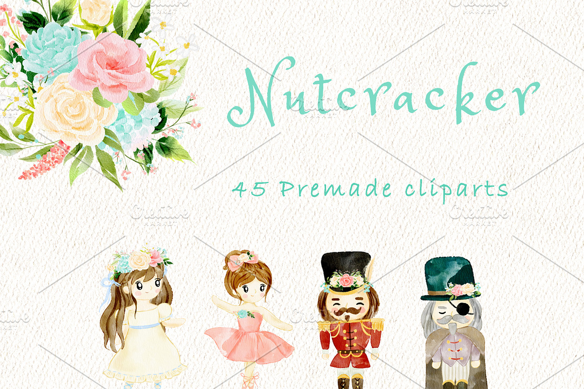 Nutcracker Christmas clipart, a Decorative Illustration by heyiamalice (Photo 3 of 13)