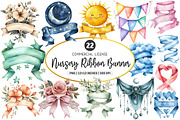 Nursery Ribbon Banner Clipart PNG, an Illustration by SinaCreation (Thumbnail 1 of 5)