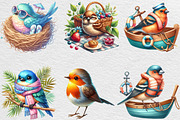 Watercolor Summer Bird Clipart, an Illustration by Black Bird Studio (Thumbnail 3 of 6)