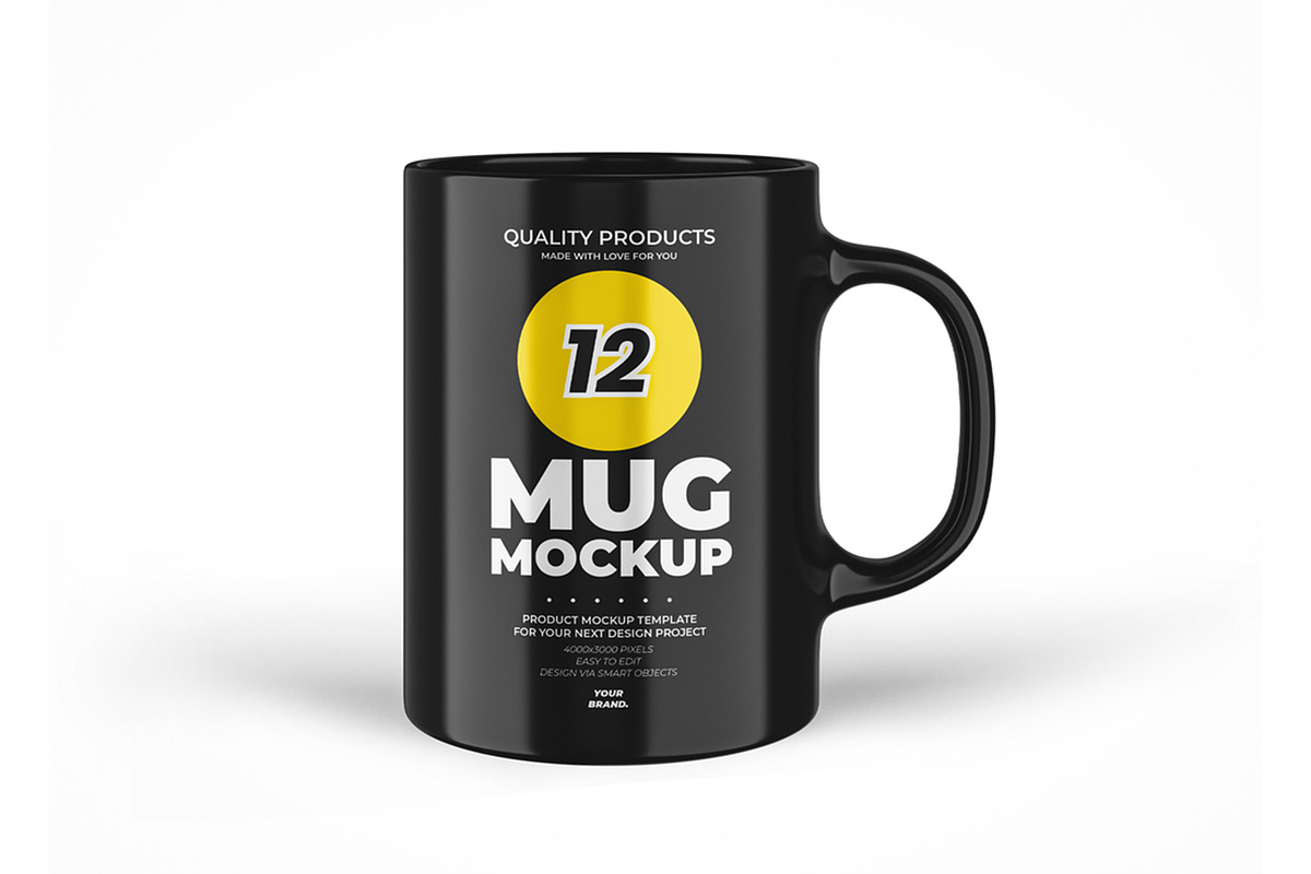 Classic Black Mug Mockup Front View, a Cups & Container Mockup by Se٧enStudio (Photo 2 of 2)