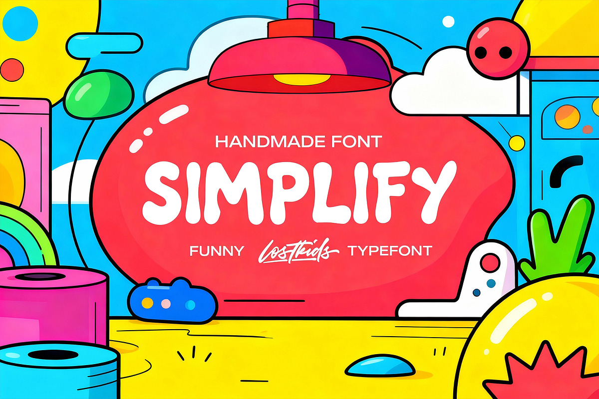 Simplify - Rounded Handmade Font, a Handwritten Font by Lostkids (Photo 1 of 5)