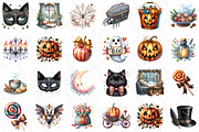 Vintage Glitter Halloween Clipart, an Illustration by DreamPrint404 (Thumbnail 4 of 5)