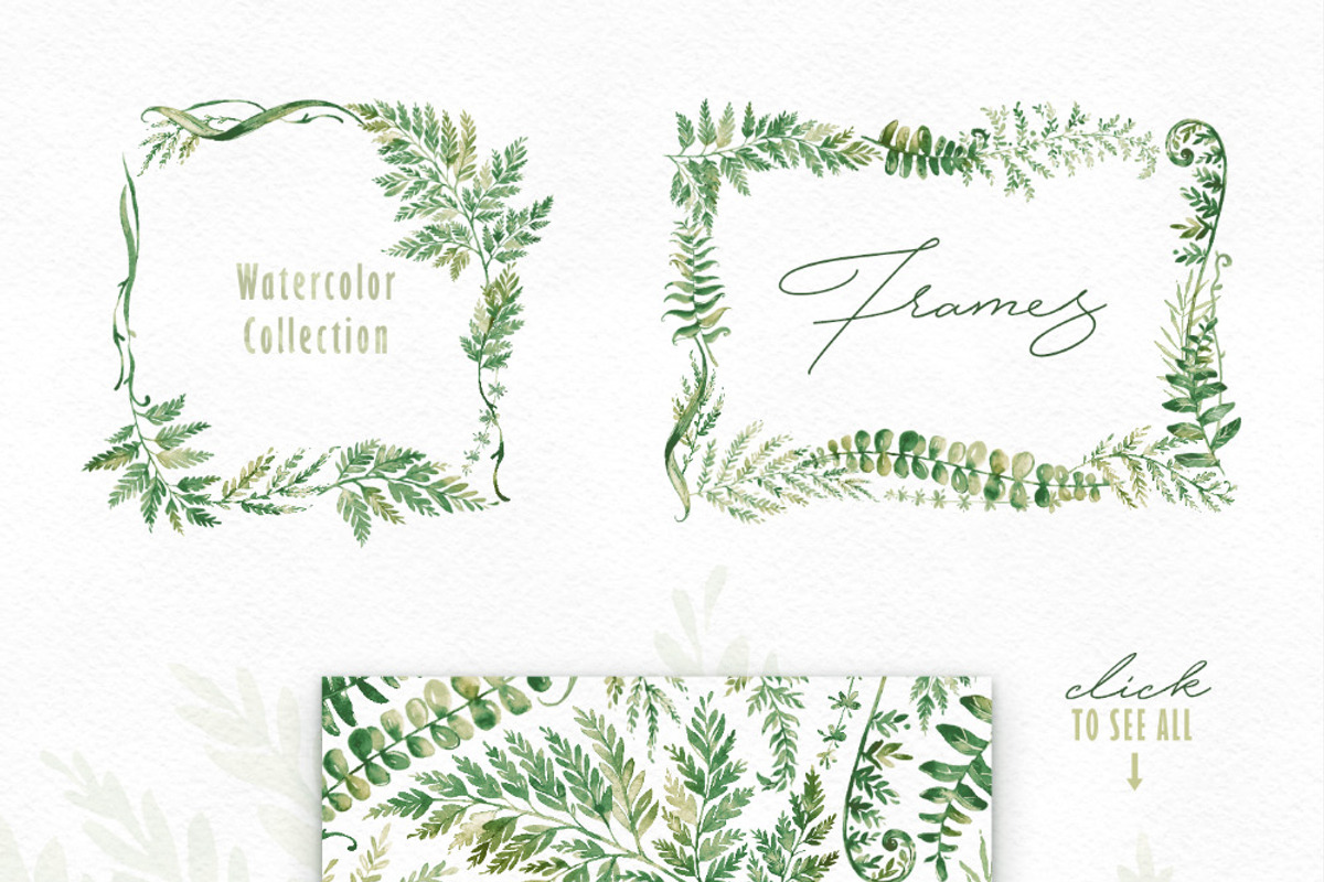 Fern Land. Watercolor Collection, an Illustration by OctopusArtis (Photo 4 of 8)