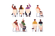 People sit on chairs, back view set, a Person Illustration by PaperTrident (Thumbnail 2 of 6)