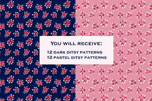 Retro Ditsy Seamless Patterns