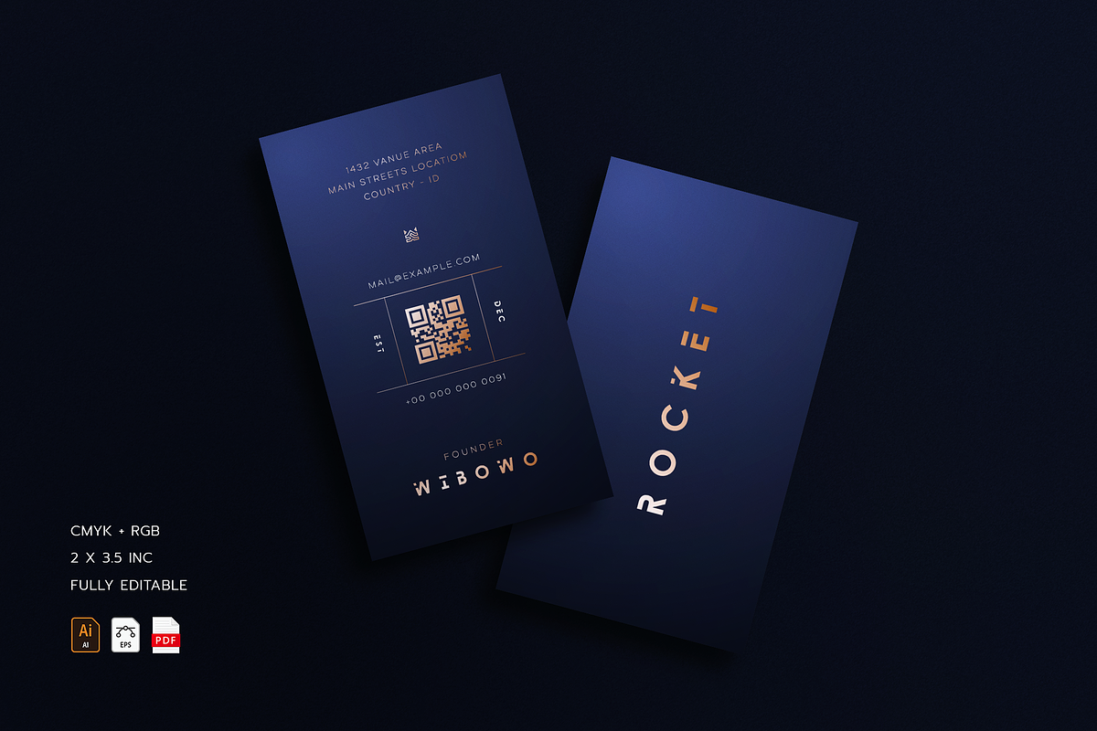 5 in 1 Vertical Luxury Business Card, a Business Card Template by Ctrl space studio (Photo 1 of 6)