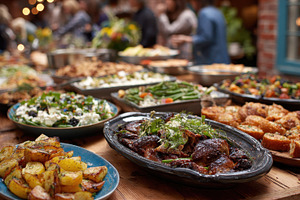 Delicious Buffet Food Spread at Part, a Photo by Pixeness Studio