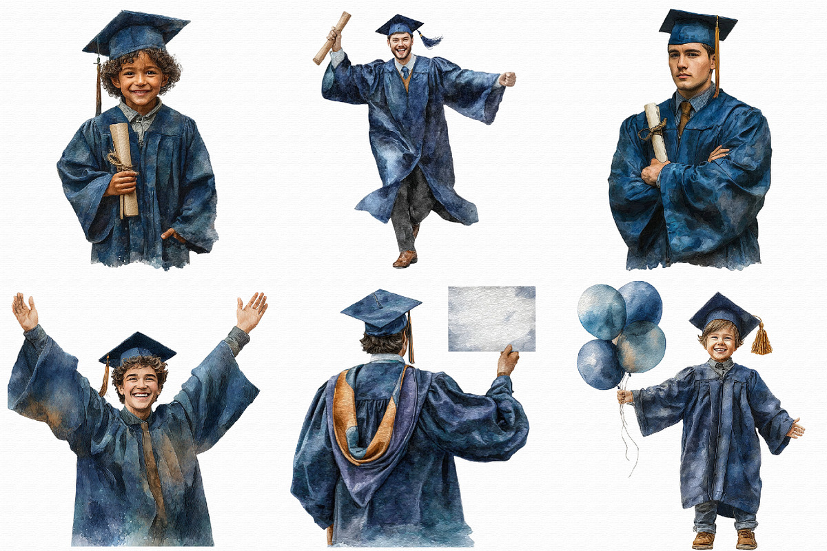 Graduation Boy Clipart, an Illustration by Libby Wishes (Photo 7 of 7)