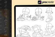 175 Procreate Chibi Summer Stamp, a Brush Add-On by DrawingStoryShop (Thumbnail 5 of 10)