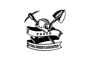 Proud Coal Miner's Daughter Woodcut