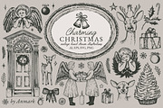 Vintage Charming Christmas Line Art, an Object Graphic by AnMark (Thumbnail 1 of 15)