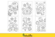 Gingerbread Christmas Coloring Set, a Decorative Illustration by Peekadillie Art (Thumbnail 2 of 3)