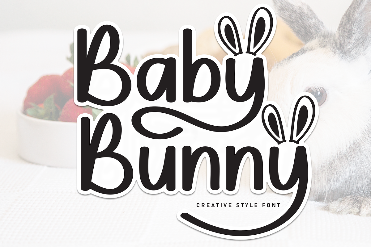 Baby Bunny | Script Font, a Handwritten Font by Scratchones (Photo 1 of 9)