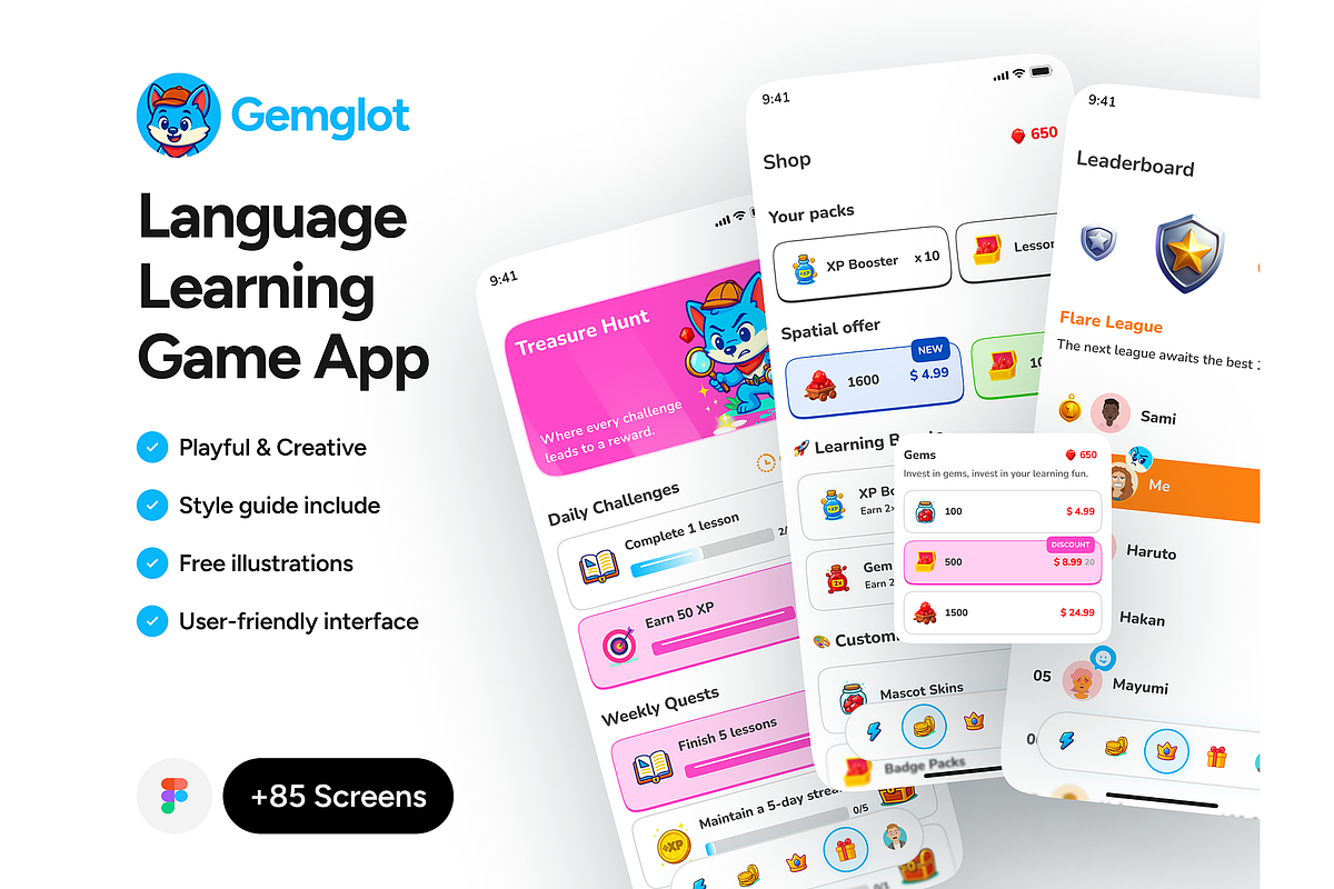Gemglot Language Game App, an App Template by DjectStudio (Photo 1 of 10)