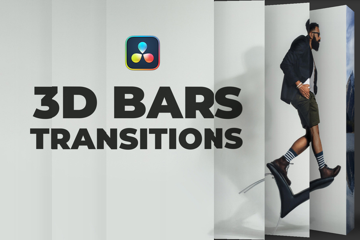 3D Bars Transitions DaVinci Resolve, a Templates & Theme by iamkoltunov (Photo 1 of 3)